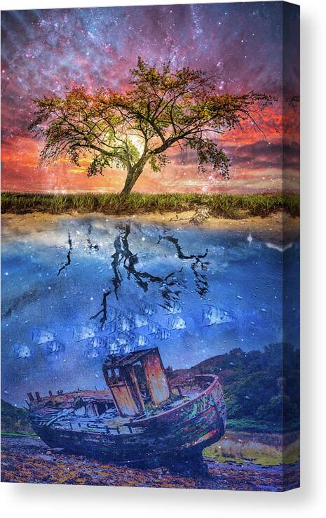 Boats Canvas Print featuring the photograph Forgotten Dreams by Debra and Dave Vanderlaan