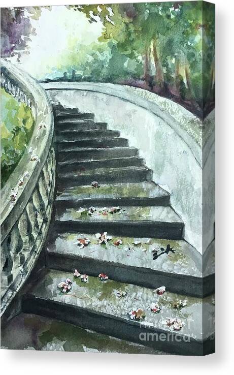 Staircase Canvas Print featuring the painting From here to eternity by Sonia Mocnik