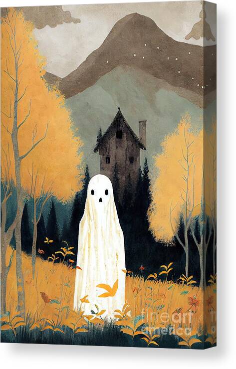 Ghost Canvas Print featuring the painting Ghost Castle  by N Akkash