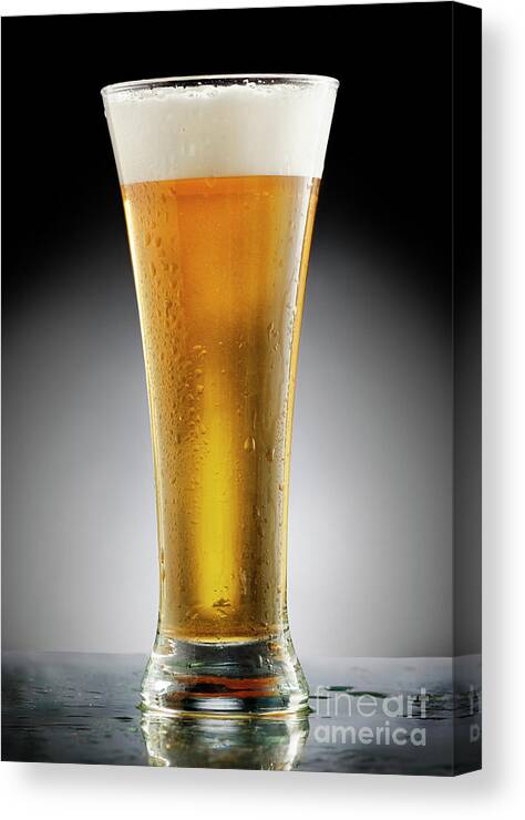 Beer Canvas Print featuring the photograph Glass of Beer by Jelena Jovanovic