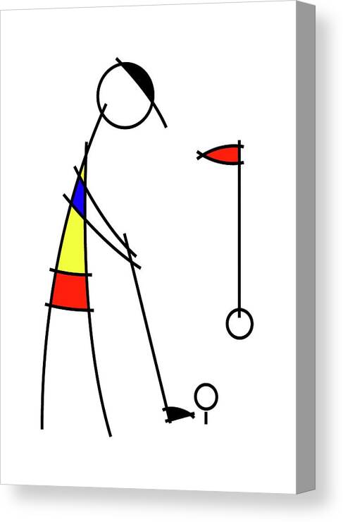 Neoplasticism Canvas Print featuring the digital art Golf n by Pal Szeplaky
