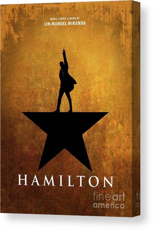 Musical Poster Canvas Print featuring the digital art Hamilton by Bo Kev Musical Poster Canvas Print featuring the digital art Hamilton by Bo Kev