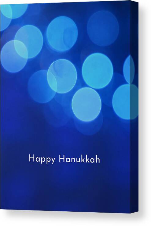 Hanukkah Canvas Print featuring the mixed media Happy Hanukkah Glow- Art by Linda Woods by Linda Woods