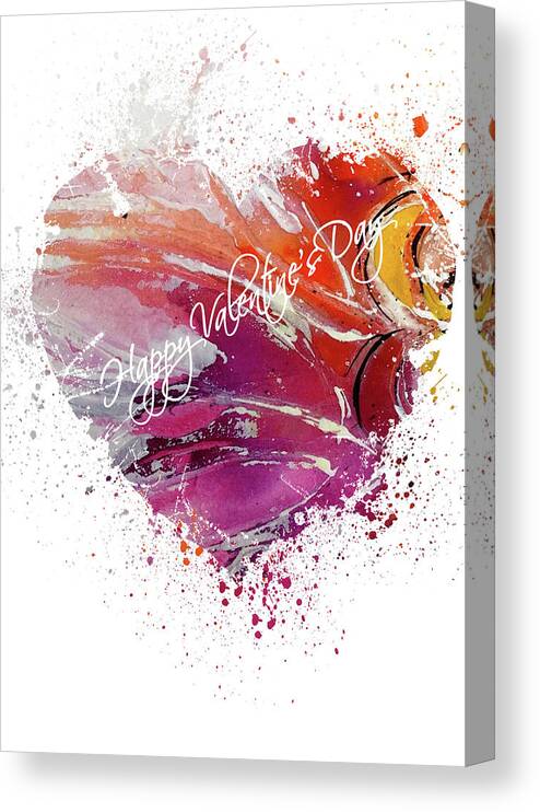 Heart Canvas Print featuring the mixed media Happy Valentines's Day by Moira Law