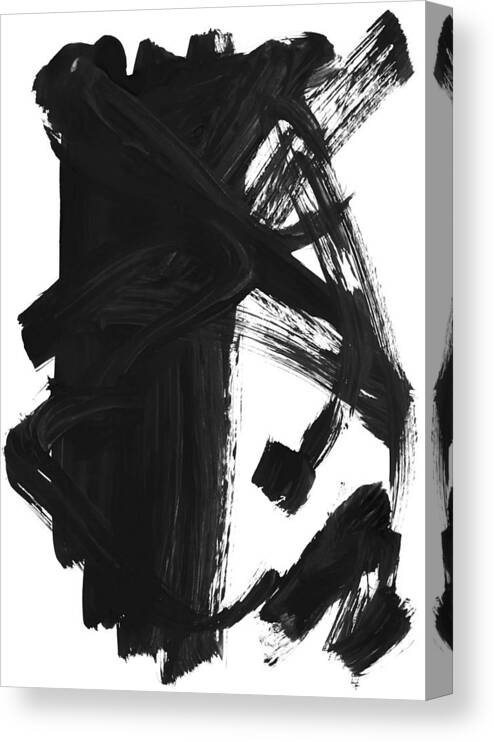Black And White Canvas Print featuring the painting 0004-How To Enter by Anke Classen
