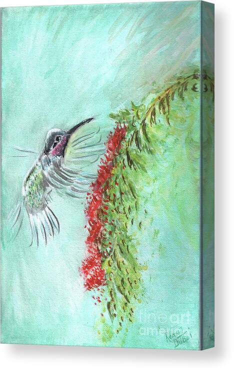 Humming Bird Canvas Print featuring the painting Humming Bird Painting by Remy Francis