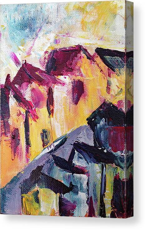 Solvang Canvas Print featuring the painting Impression of Solvang by Roxy Rich