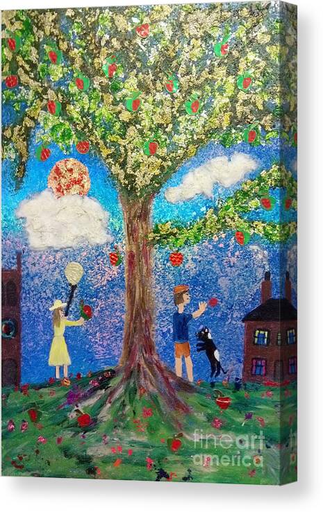 Tree Canvas Print featuring the mixed media Investigating Gravity by David Westwood