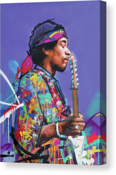 Jimi Canvas Print featuring the painting Jimi Hendrix V by Richard Day
