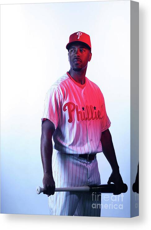 Media Day Canvas Print featuring the photograph Jimmy Rollins by Nick Laham