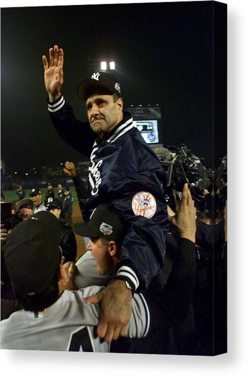 Celebration Canvas Print featuring the photograph Joe Torre by Jed Jacobsohn