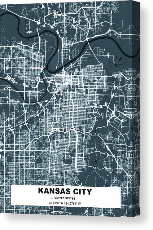 City Canvas Print featuring the digital art Kansas City United States by Bo Kev