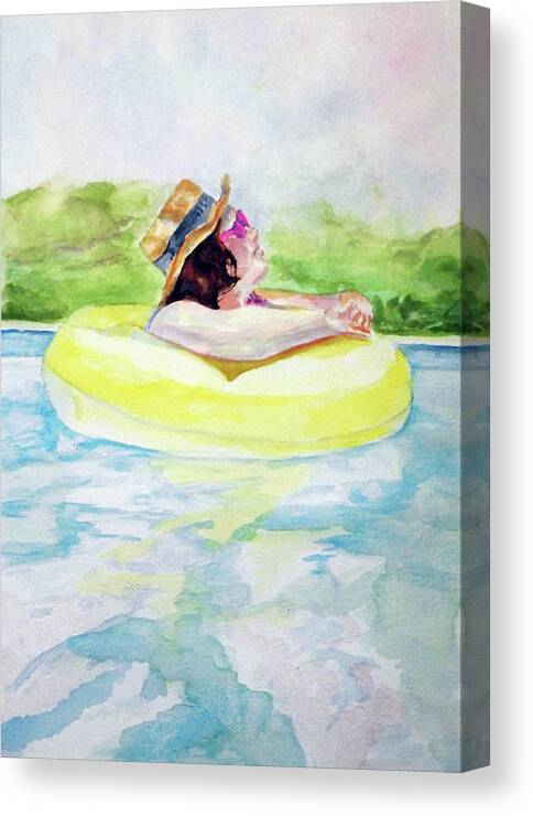 Childhood Canvas Print featuring the painting Kawehi the Water Sprite by Barbara F Johnson