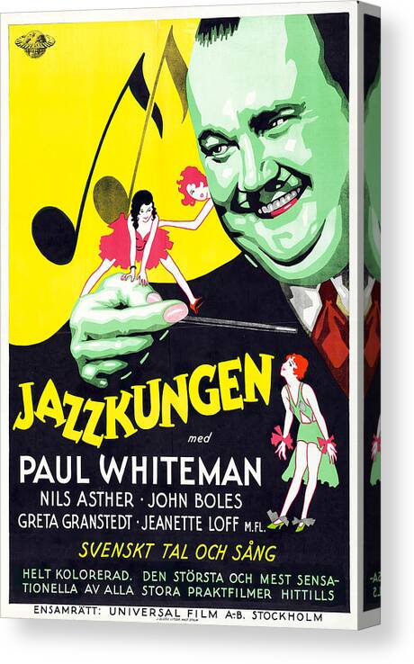 King Canvas Print featuring the mixed media ''King of Jazz'', with Paul Whiteman, 1930 by Movie World Posters