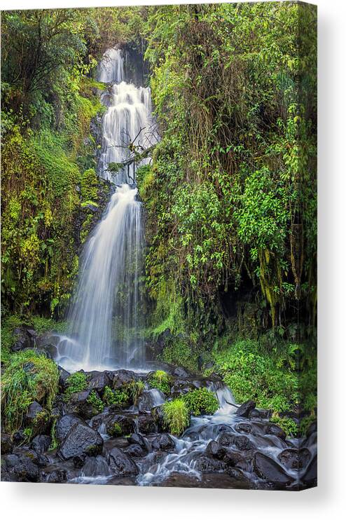 Andes Canvas Print featuring the photograph La Chorrera waterfall - Santa Rita by Henri Leduc