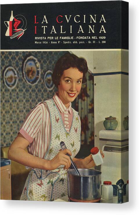 Cucina Canvas Print featuring the photograph La Cucina Italiana - March 1956 by Artist Unknown