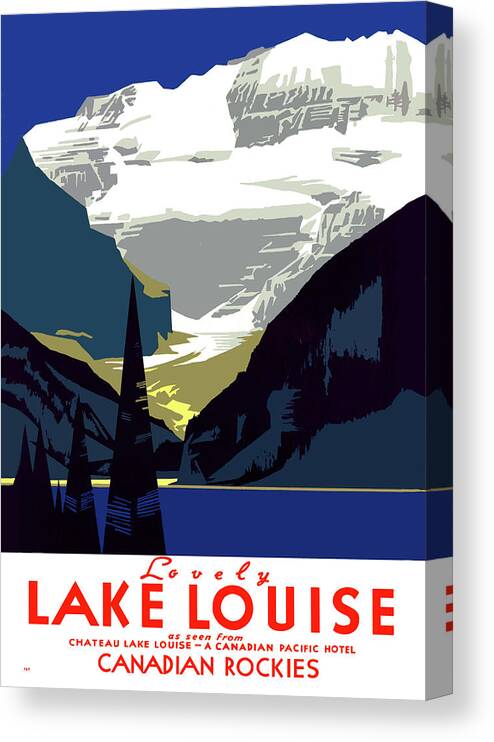 Lake Louise Canvas Print featuring the painting Lake Louise, Canada by Long Shot