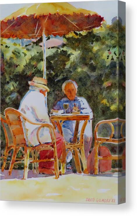Spring Canvas Print featuring the painting Last Drink Before Flight Home by David Gilmore