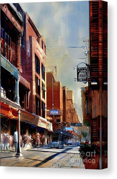Lawrence Canvas Print featuring the digital art Lawrence, Kansas, USA dream view wall art by Christina Fairhead