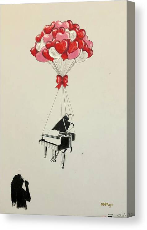 Music Canvas Print featuring the pastel Le Pages Air on Balloon Strings by Richard Le Page