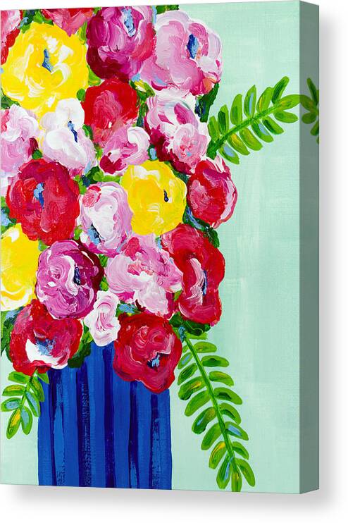 Abstract Floral Canvas Print featuring the painting Lemon Lime by Beth Ann Scott