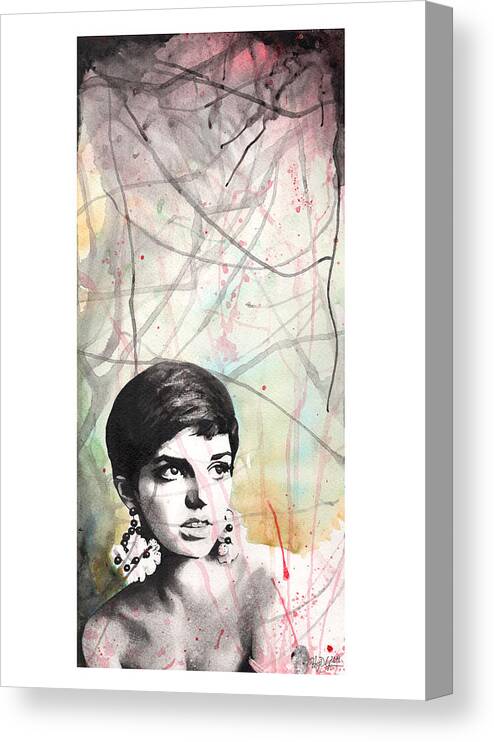 Portrait Canvas Print featuring the painting Lil' Liza - In White by Tiffany DiGiacomo