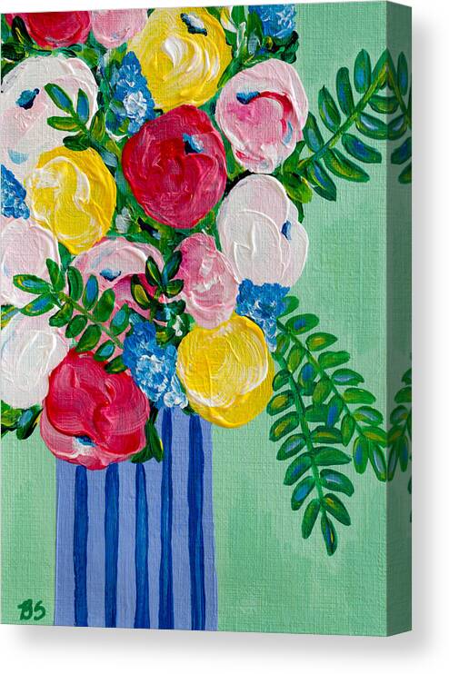 Floral Bouquet Canvas Print featuring the painting Lovely by Beth Ann Scott