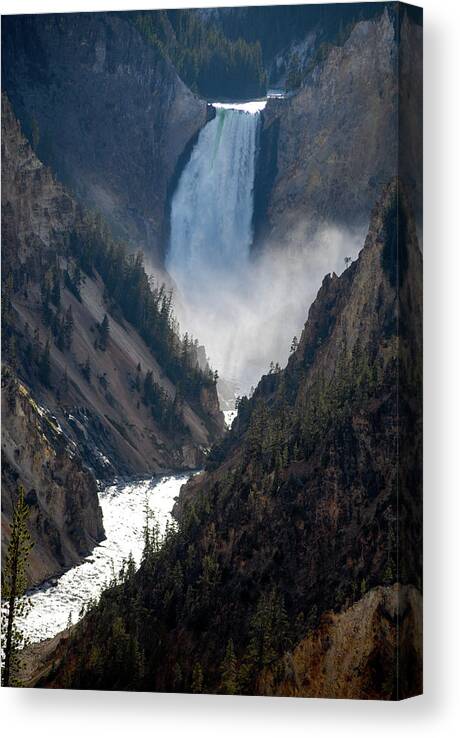Lower Falls Canvas Print featuring the photograph Lower Falls, Yellowstone National Park, Wyoming by Earth And Spirit