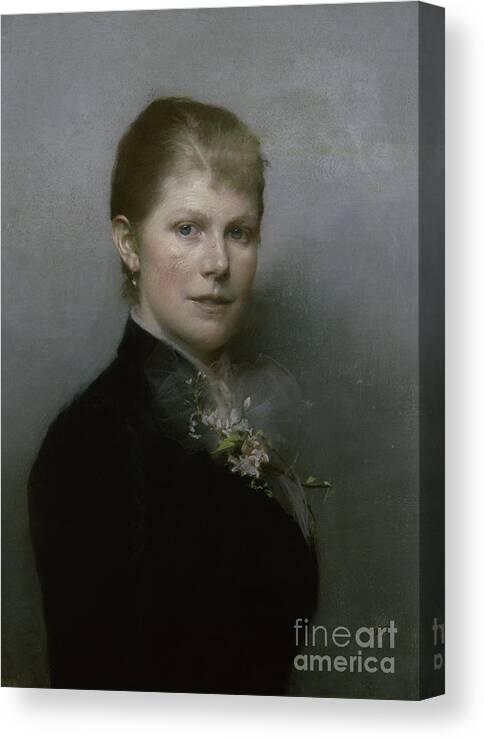Aasta Noerregaard Canvas Print featuring the painting Lucy Parr Egeberg, 1890 by O Vaering by Aasta Noerregaard