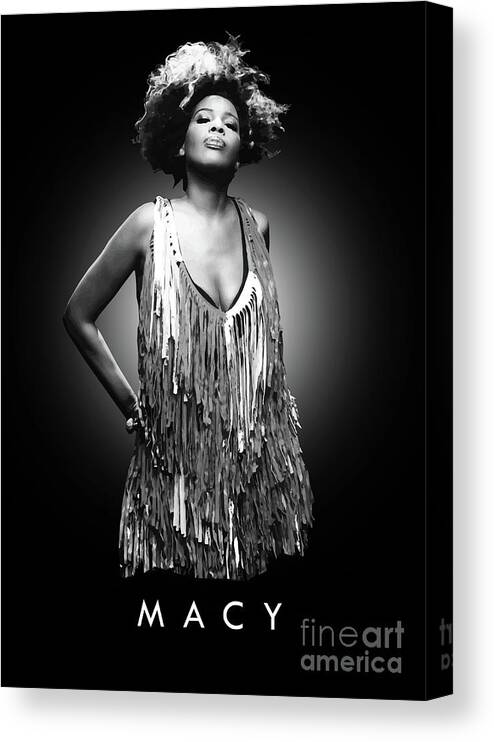Macy Gray Canvas Print featuring the digital art Macy Gray by Bo Kev