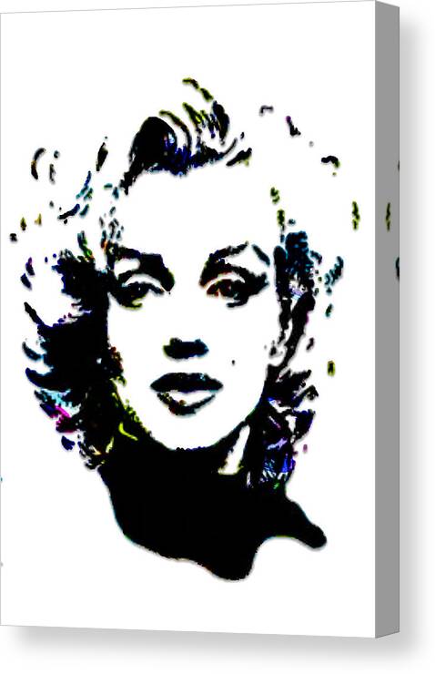 Pop Art Paintings Mixed Media Mixed Media Canvas Print featuring the mixed media Marilyn Monroe Bus Stop by Marvin Blaine