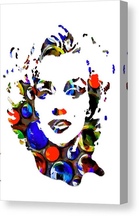 Pop Art Paintings Mixed Media Mixed Media Canvas Print featuring the mixed media Marilyn Monroe Diamonds Art by Marvin Blaine