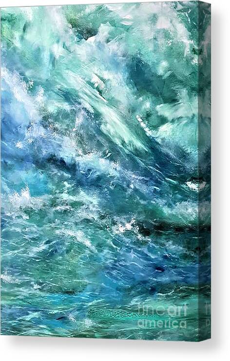 Water Canvas Print featuring the painting Marine Landscape by Tracey Lee Cassin
