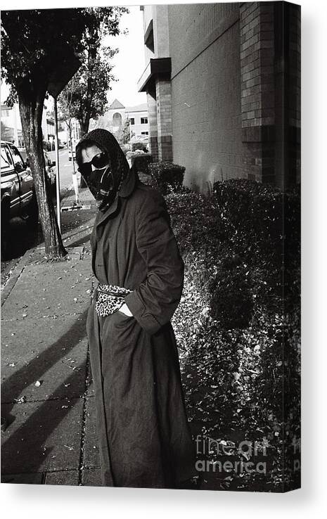 Street Photography Canvas Print featuring the photograph Masked by Chriss Pagani
