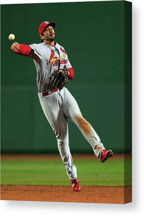 St. Louis Cardinals Canvas Print featuring the photograph Matt Carpenter by Jamie Squire