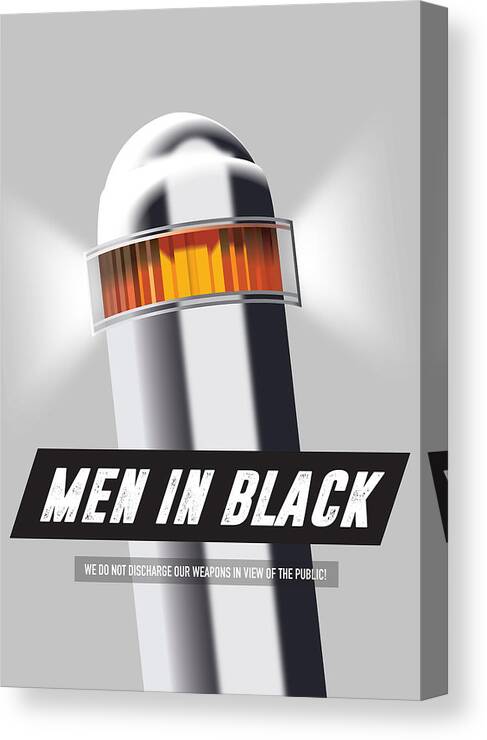 Movie Poster Canvas Print featuring the digital art Men in Black - Alternative Movie Poster by Movie Poster Boy