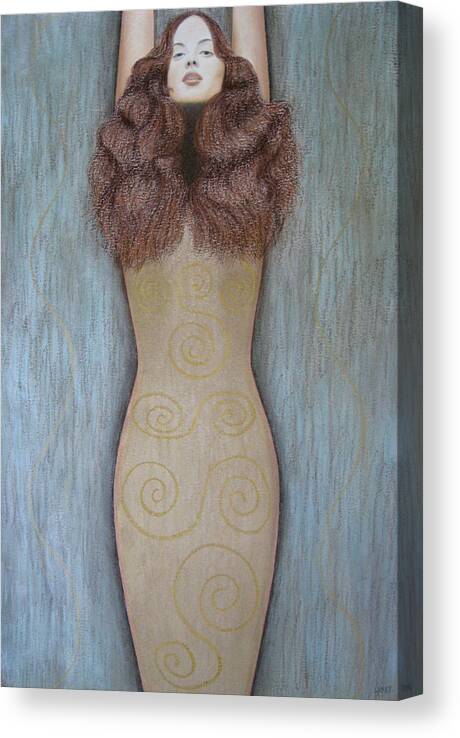 Woman Canvas Print featuring the painting Mermaid by Lynet McDonald
