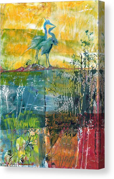 Landscape Canvas Print featuring the painting Morning Out My Kitchen Window by Catharine Gallagher