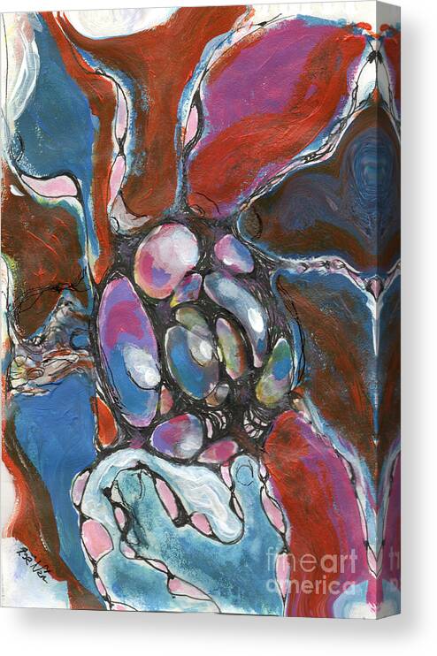 Neurographic Canvas Print featuring the mixed media Mothers Love by Zsanan Studio
