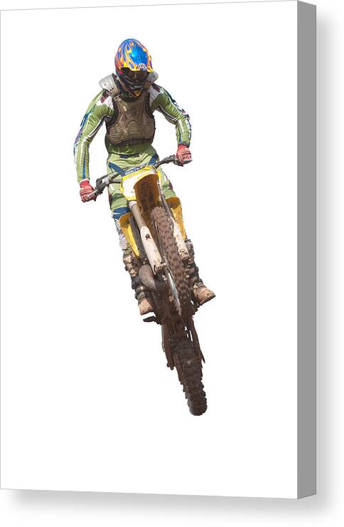 Motorcross Canvas Print featuring the photograph Motocross rider by Roy Pedersen