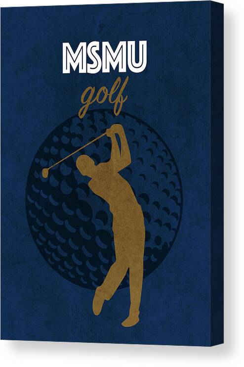 Mount St. Mary's University Canvas Print featuring the mixed media Mount St. Mary's University College Golf Sports Vintage Poster by Design Turnpike