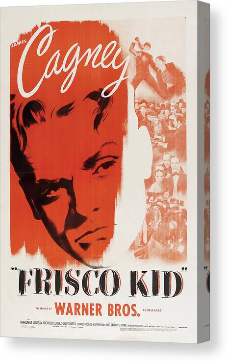 Frisco Canvas Print featuring the mixed media Movie poster for ''Frisco Kid'', with James Cagney, 1935 by Movie World Posters