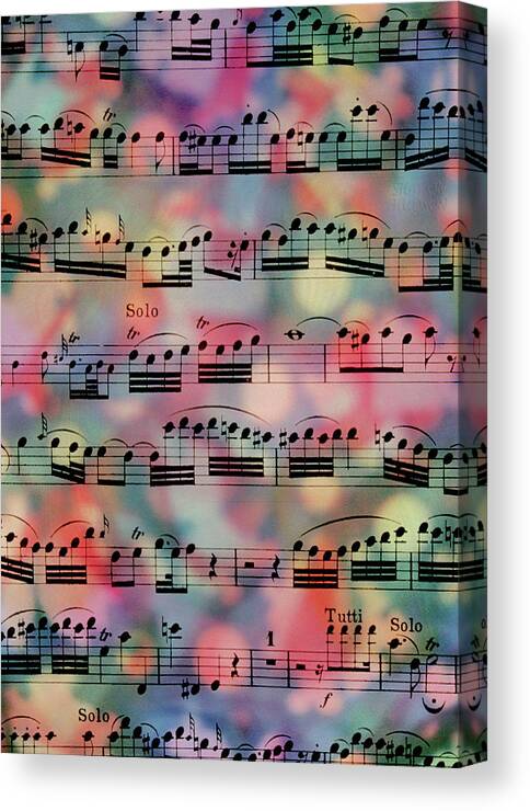 Music Canvas Print featuring the digital art music painting - Solo I by Sharon Hudson