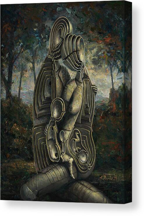 Armor Canvas Print featuring the painting My Other Half by Adrian Borda