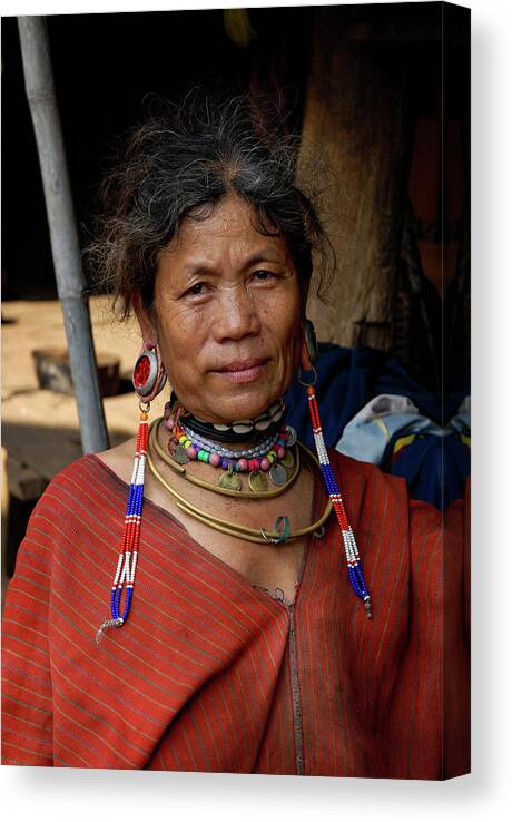Karen Long Neck Canvas Print featuring the photograph Nations - Karen Long Neck Hill Tribe, Thailand by Earth And Spirit
