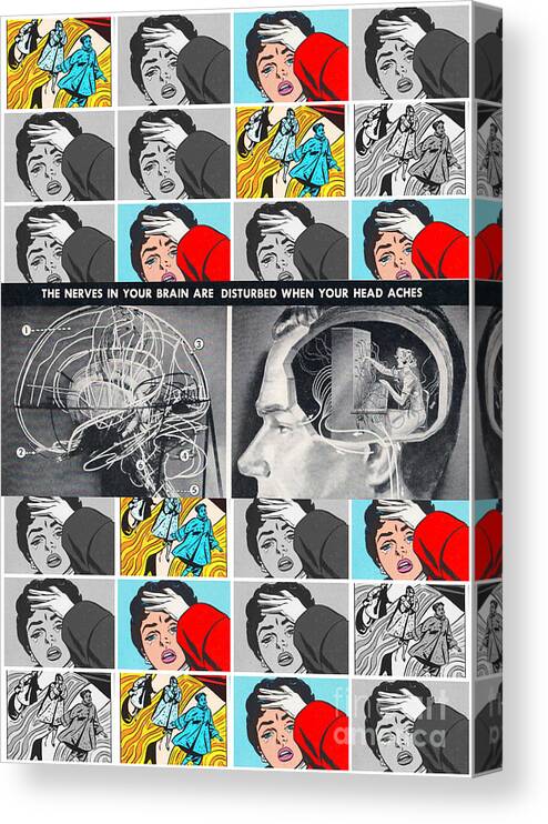 Mental Health Canvas Print featuring the mixed media Nervous Breakdown by Sally Edelstein