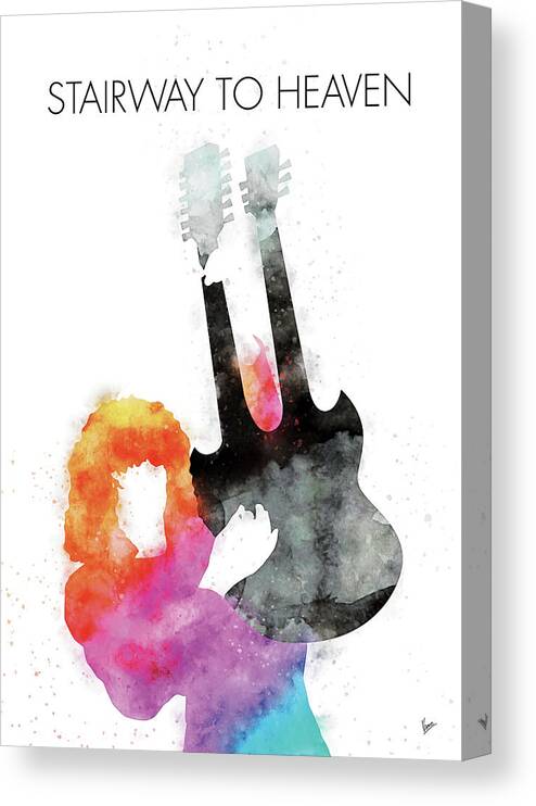 Led Canvas Print featuring the digital art No011 MY Led zeppelin Watercolor Music poster by Chungkong Art