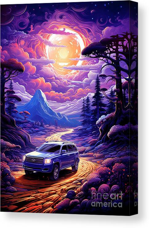Vehicles Canvas Print featuring the drawing No01927 Toyota Sequoia by Clark Leffler