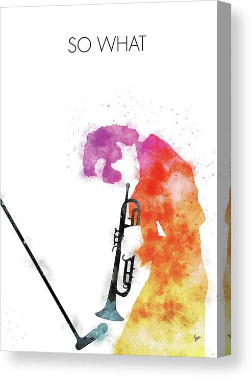 Miles Canvas Print featuring the digital art No082 MY Miles Davis Watercolor Music poster by Chungkong Art