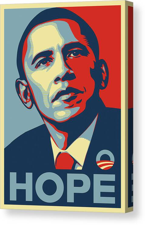Affiche Canvas Print featuring the drawing Obama Hope by The Gallery